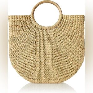 Jileen Top Handle Straw Bag